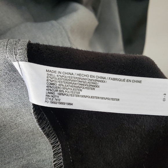 ELOQUII Women Premier Bi-Stretch Faux Leather Mix Work Dress Size 20 Grey - Picture 10 of 16